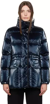 Синий пуховик Moncler Herault