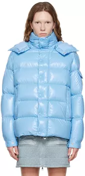 Синий пуховик Moncler Maya 70