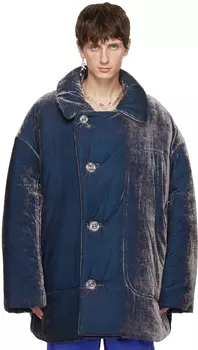 Синий пуховик Серебряный Acne Studios