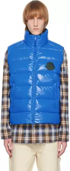 Синий пуховый жилет Parke Moncler