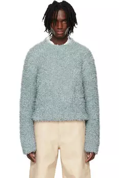 Синий пушистый свитер System