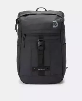 Синий рюкзак из переработанного полиэстера с карманом RFID и отделением для ноутбука Discovery, черный