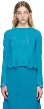 Синий рваный круглый вырез Song for the Mute