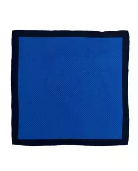 Синий шарф из натурального шелка с принтом в горошек Victorio & Lucchino, синий