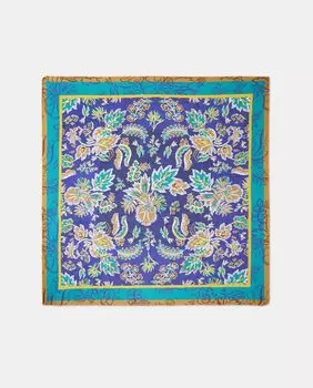 Синий шарф с цветочным принтом Tintoretto, мультиколор