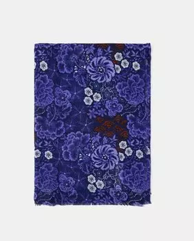 Синий шарф с цветочным принтом Tintoretto, синий