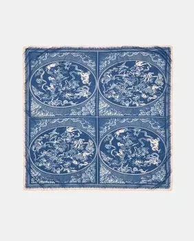 Синий шарф с фантазийным принтом Naulover, синий