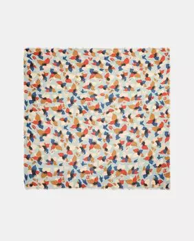 Синий шарф с мелким цветочным принтом Jo & Mr. Joe, синий