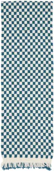 Синий шарф в клетку c бахромой Bode