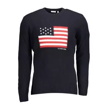 Синий шерстяной мужской свитер U.S. Polo Assn.