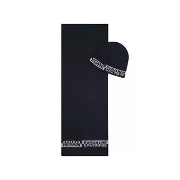 Синий шерстяной шарф Armani Exchange
