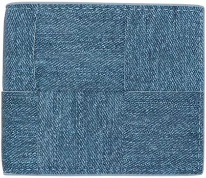 Синий складной бумажник с кассетой Bottega Veneta, Blue melange/Ice
