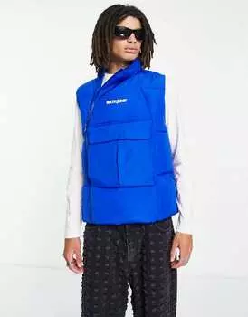 Синий спортивный дутый жилет Sixth June