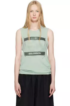 Синий спортивный топ Salomon Edition с абстрактным принтом MM6 Maison Margiela