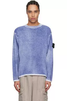 Синий свитер из органического хлопка Raw Hand Light Stone Island