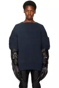 Синий свитер с бахромой System