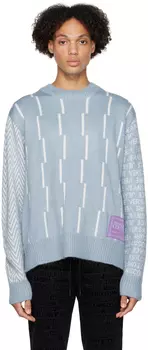 Синий свитер с цифрами Versace Jeans Couture