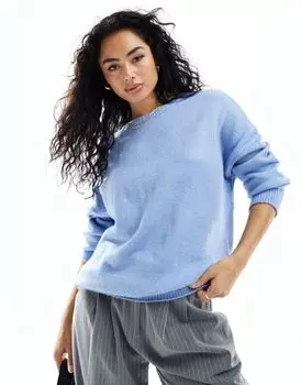 Синий свитер с вырезом на спине и вырезом на спине ASOS DESIGN