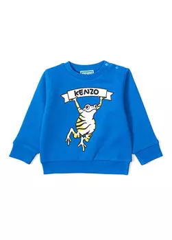 Синий свитшот для мальчика с логотипом Kenzo