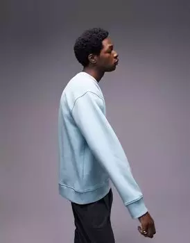Синий свитшот оверсайз Topman