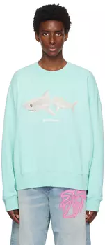 Синий свитшот Palm Angels Shark