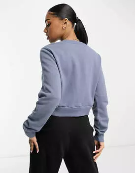 Синий свитшот с принтом на груди Hollister