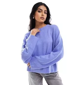 Синий свободный свитер с круглым вырезом ASOS