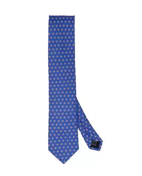 Синий тканый галстук из натурального шелка с принтом Premiun Pertegaz, синий