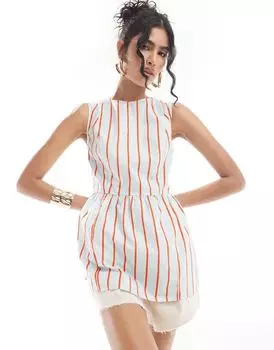 Синий топ А-силуэта с красными полосками ASOS DESIGN
