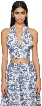 Синий топ Кай Staud