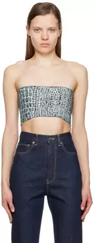 Синий топ с графическим принтом ALAA