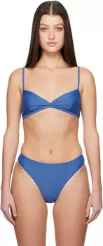 Синий трикотажный бикини-топ Matteau