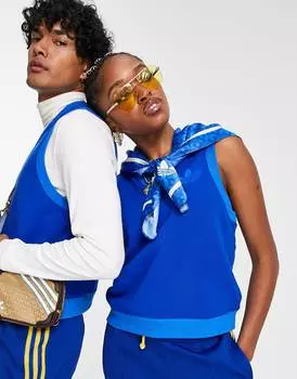 Синий укороченный свитер унисекс adidas Originals 'adicolor 70s'