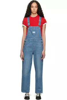 Синий винтажный джинсовый комбинезон Levi's