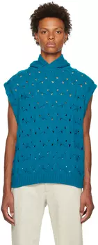 Синий витой жилет Solid Homme