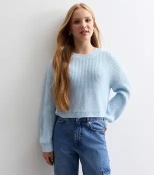 Синий вязаный джемпер из крученой пряжи для девочек New Look, синий