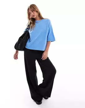 Синий вязаный джемпер с короткими рукавами из альпаки & Other Stories