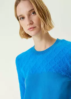 Синий вязаный фактурный свитер Network