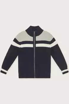 Синий вязаный жакет на молнии Monsoon, синий