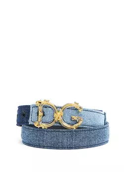 Синий женский джинсовый ремень dg girls Dolce&Gabbana
