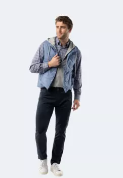 Синий жилет с капюшоном American Heritage