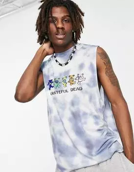 Синий жилет с принтом Grateful Dead ASOS DESIGN