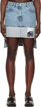 Синяя асимметричная джинсовая мини-юбка Moschino Jeans