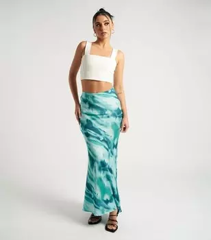 Синяя атласная юбка макси Urban Bliss Tie Dye Urban Bliss, ярко-синий