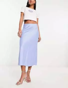 Синяя атласная юбка миди & Other Stories