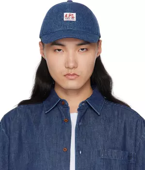 Синяя бейсболка Чарли Карпентера A.P.C., Stonewashed indigo