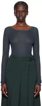 Синяя бесшовная футболка с длинным рукавом Storm LEMAIRE