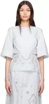 Синяя блуза из органического хлопка GANNI