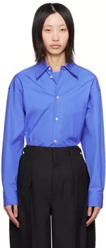 Синяя длинная рубашка LEMAIRE