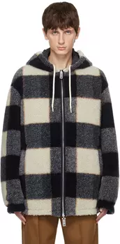 Синяя двусторонняя куртка в клетку Emporio Armani